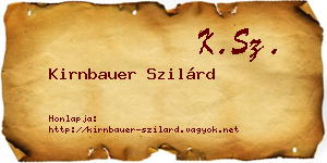 Kirnbauer Szilárd névjegykártya